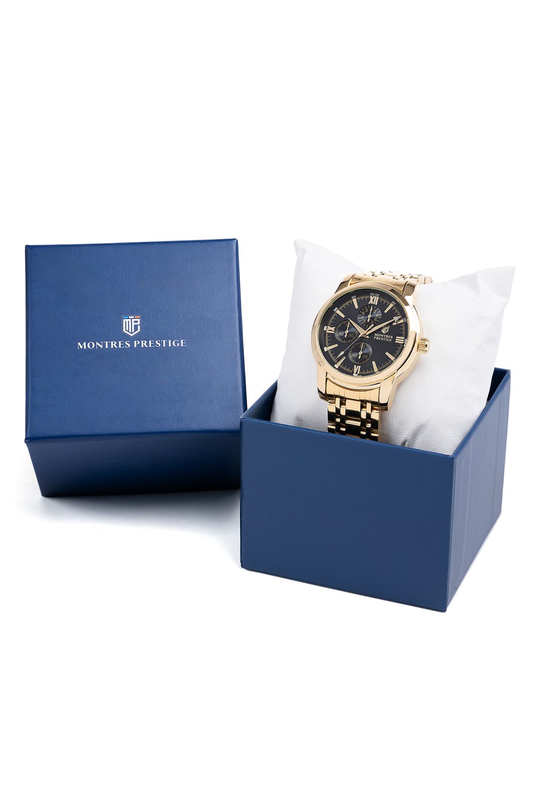 Montres Prestige Classic MPW-0070 Zegarek męski - Mechanizm kwarcowy - Metal z czarną tarczą - 41 mm