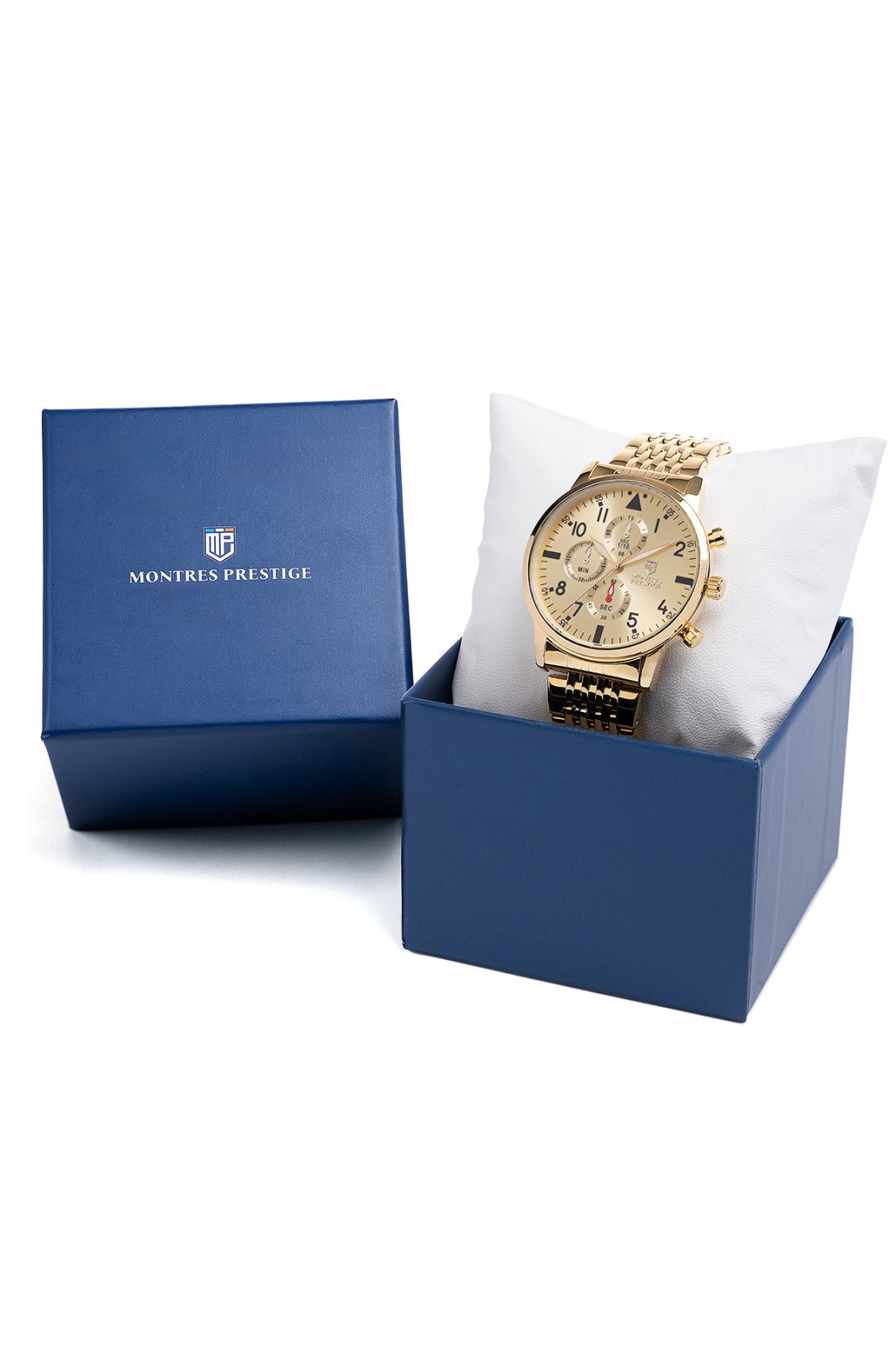 Montres Prestige Classic MPW-0078 Reloj de hombre - Movimiento de cuarzo - Metal con esfera dorada - 42 mm
