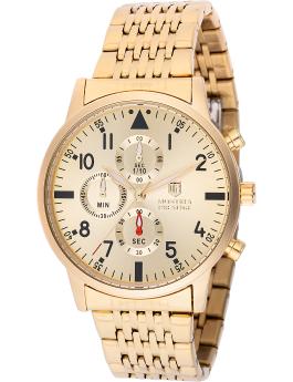 Montres Prestige Classic MPW-0078 Reloj de hombre - Movimiento de cuarzo - Metal con esfera dorada - 42 mm
