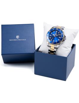 Montres Prestige Diver MPW-0084 Men's Watch - Quartz Movement - Metal with Blue Dial - 42 mm