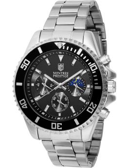 Montres Prestige Diver MPW-0087 Reloj de Hombre - Movimiento de Cuarzo - Metal con Esfera Negra - 42 mm