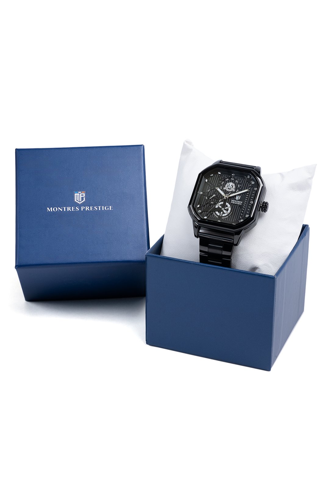Montres Prestige Classic MPW-0102 Zegarek męski - Mechanizm kwarcowy - Metal z czarną tarczą - 42 mm