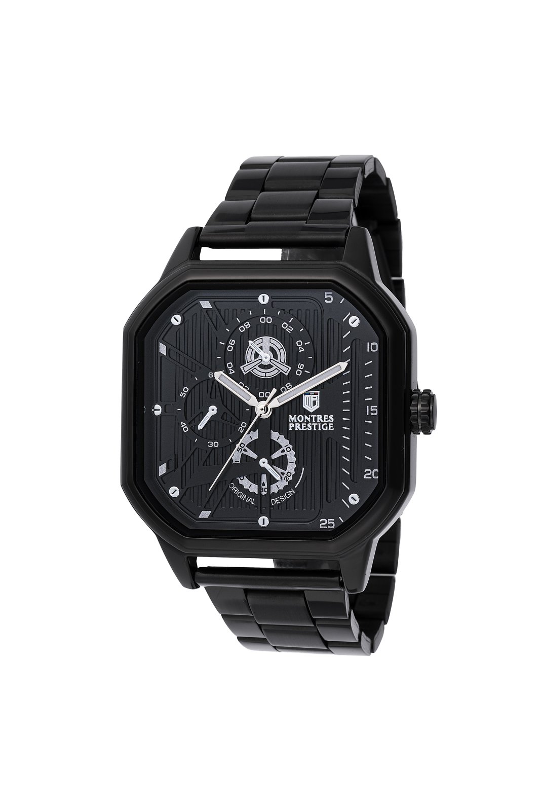 Montres Prestige Classic MPW-0102 Zegarek męski - Mechanizm kwarcowy - Metal z czarną tarczą - 42 mm
