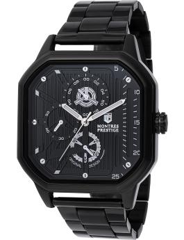 Montres Prestige Classic MPW-0102 Reloj para Hombre - Movimiento de Cuarzo - Metal con Esfera Negra - 42 mm