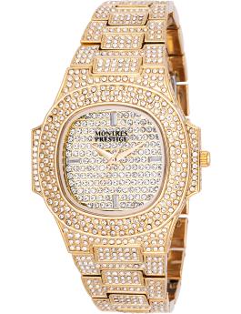 Montres Prestige Classic MPW-0132 Moške ure - Quartz mehanizem - Kov z zlatim številčnico - 42 mm