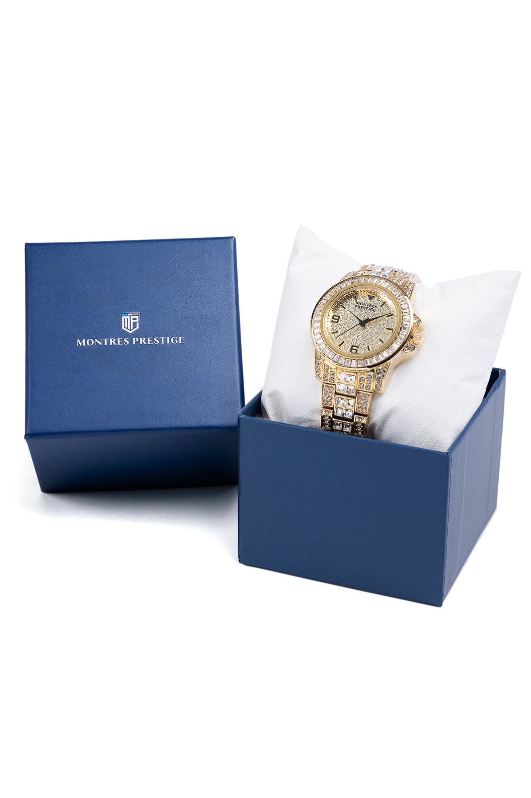 Montres Prestige MPW-0137 Pánské Hodinky - Quartz Hnutí - se Zlatým Ciferníkem - 38 mm