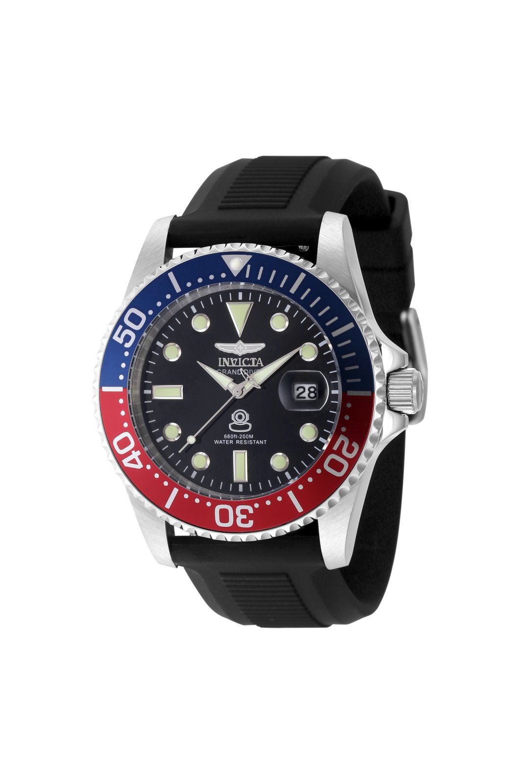 Invicta Pro Diver 48215 Men's Watch - Quartz Movement - Stainless Steel with Black Dial - 42 mm