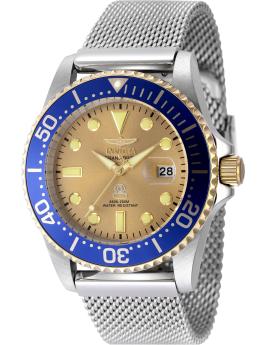 Invicta Pro Diver 48216 Men's Watch - Quartz Movement - Stainless Steel with Gold Dial - 42 mm