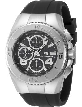 TechnoMarine Cruise TM-124029 Reloj de Hombre - Movimiento de Cuarzo - Acero Inoxidable con Esfera Negra - 43 mm