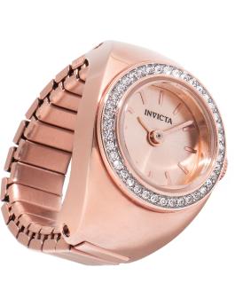 Invicta Mini Ring 48945 Reloj de Mujer - Movimiento de Cuarzo - Acero Inoxidable con Esfera Dorada Rosa - 17 mm