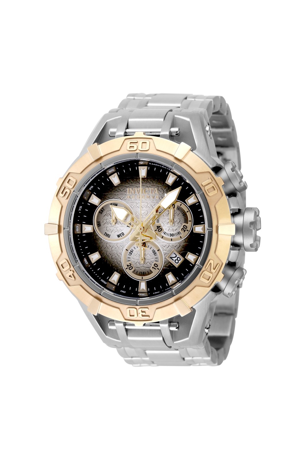 Invicta Reserve - Ocean Warrior 47851 Reloj para Hombre - Movimiento de Cuarzo - Acero Inoxidable con Esfera Negra - 54 mm
