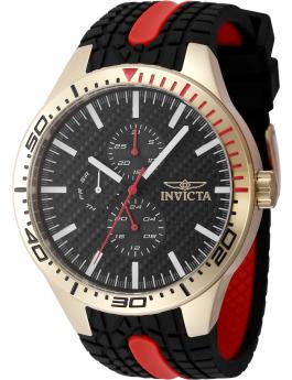Invicta Racing 48872 Reloj de Hombre - Movimiento de Cuarzo - Acero Inoxidable con Esfera Negra - 46 mm