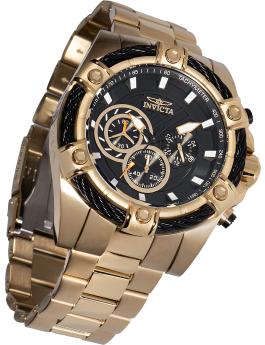 Invicta Bolt 48867 Reloj para Hombre - Movimiento de Cuarzo - Acero Inoxidable con Esfera Negra - 52 mm