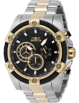 Invicta Bolt 48868 Reloj de Hombre - Movimiento de Cuarzo - Acero Inoxidable con Esfera Negra - 52 mm