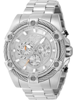 Invicta Bolt 48864 Reloj de Hombre - Movimiento de Cuarzo - Acero Inoxidable con Esfera Plateada - 52 mm