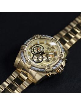Invicta Bolt 48866 Reloj de Hombre - Movimiento de Cuarzo - Acero Inoxidable con Esfera Dorada - 52 mm