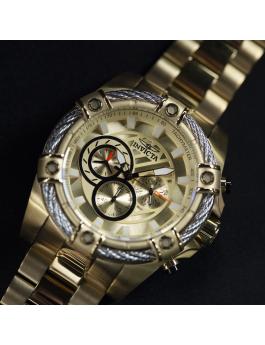 Invicta Bolt 48866 Reloj de Hombre - Movimiento de Cuarzo - Acero Inoxidable con Esfera Dorada - 52 mm