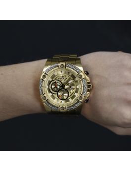 Invicta Bolt 48866 Reloj de Hombre - Movimiento de Cuarzo - Acero Inoxidable con Esfera Dorada - 52 mm