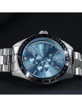 Invicta Aviator 48859 Reloj de Hombre - Movimiento de Cuarzo - Acero Inoxidable con Esfera Azul - 45 mm