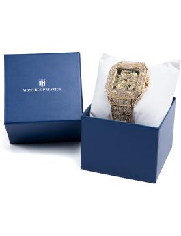 Montres Prestige MPW-0135 Moška ura - Quartz mehanizem - z zlatim številčnico - 42 mm