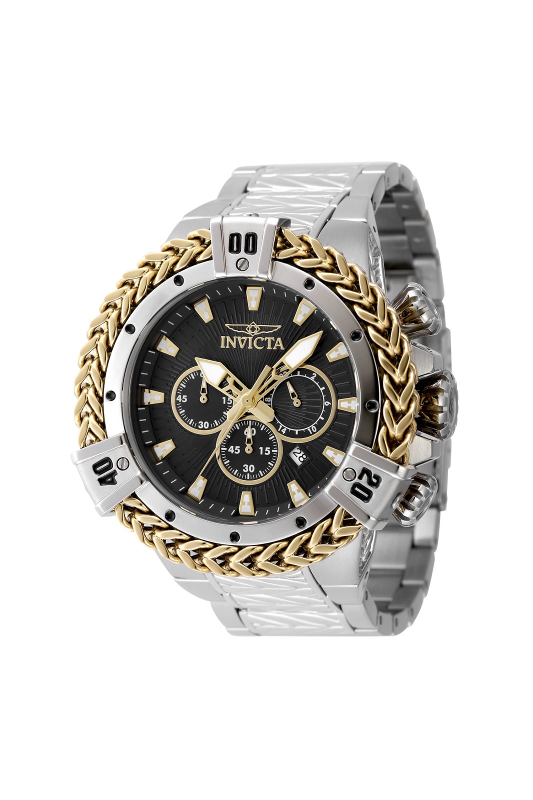 Invicta Bolt 48158 Reloj para Hombre - Movimiento de Cuarzo - Acero Inoxidable con Esfera Negra - 54 mm