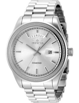 Invicta Elite Diamond 48759 Reloj de Hombre - Movimiento de Cuarzo - Acero Inoxidable con Esfera Plateada - 44 mm - Con 110 diamantes