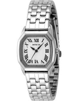 Invicta Wildflower 48957 Damenarmbanduhr - Quartz Uhrwerk - Edelstahl mit Silbernem Zifferblatt - 27 mm