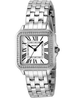 Invicta Angel 48994 Reloj de Mujer - Movimiento de Cuarzo - Acero Inoxidable con Esfera Plateada - 28 mm