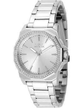 Invicta Speedway 49110 Reloj de Mujer - Movimiento de Cuarzo - Acero Inoxidable con Esfera Plateada - 34 mm