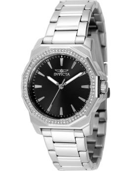 Invicta Speedway 49111 Reloj de Mujer - Movimiento de Cuarzo - Acero Inoxidable con Esfera Negra - 34 mm
