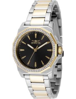 Invicta Speedway 49112 Reloj de Mujer - Movimiento de Cuarzo - Acero Inoxidable con Esfera Negra - 34 mm