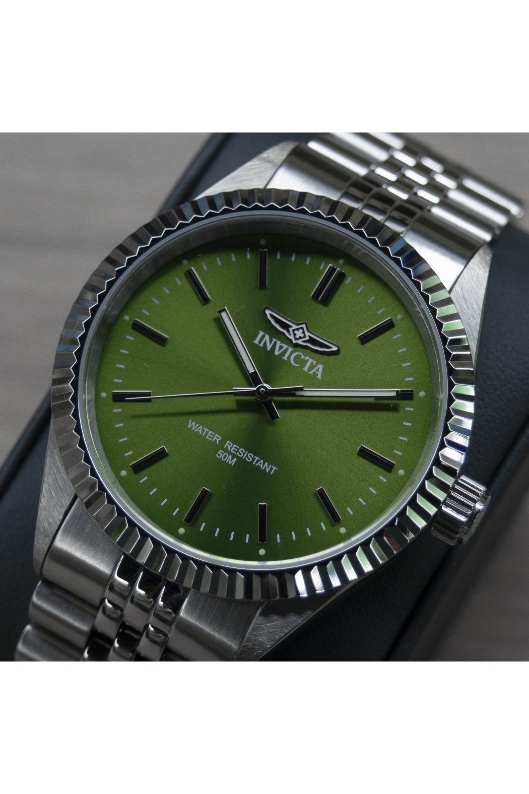 Invicta Specialty 49313 Men's Watch - Quartz Movement - Stainless Steel with Green Dial - 43 mm