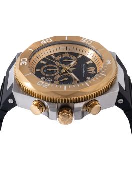 TechnoMarine Manta TM-224018 Reloj de Hombre - Movimiento de Cuarzo - Acero Inoxidable con Esfera Negra - 49 mm
