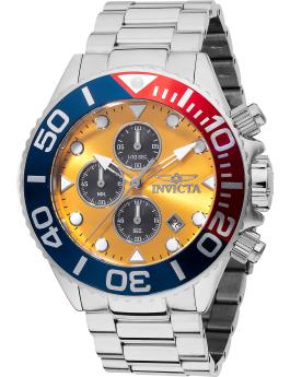 Invicta Grand Diver 48585 Relógio Masculino - Movimento de Quartzo - Aço Inoxidável com Mostrador Amarelo - 52 mm