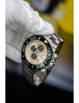 Invicta Grand Diver 48587 Herrenuhr - Quarzwerk - Edelstahl mit beigem Zifferblatt - 52 mm