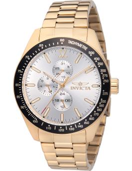 Invicta Aviator 48860 Reloj para hombre - Movimiento de cuarzo - Acero inoxidable con esfera plateada - 45 mm