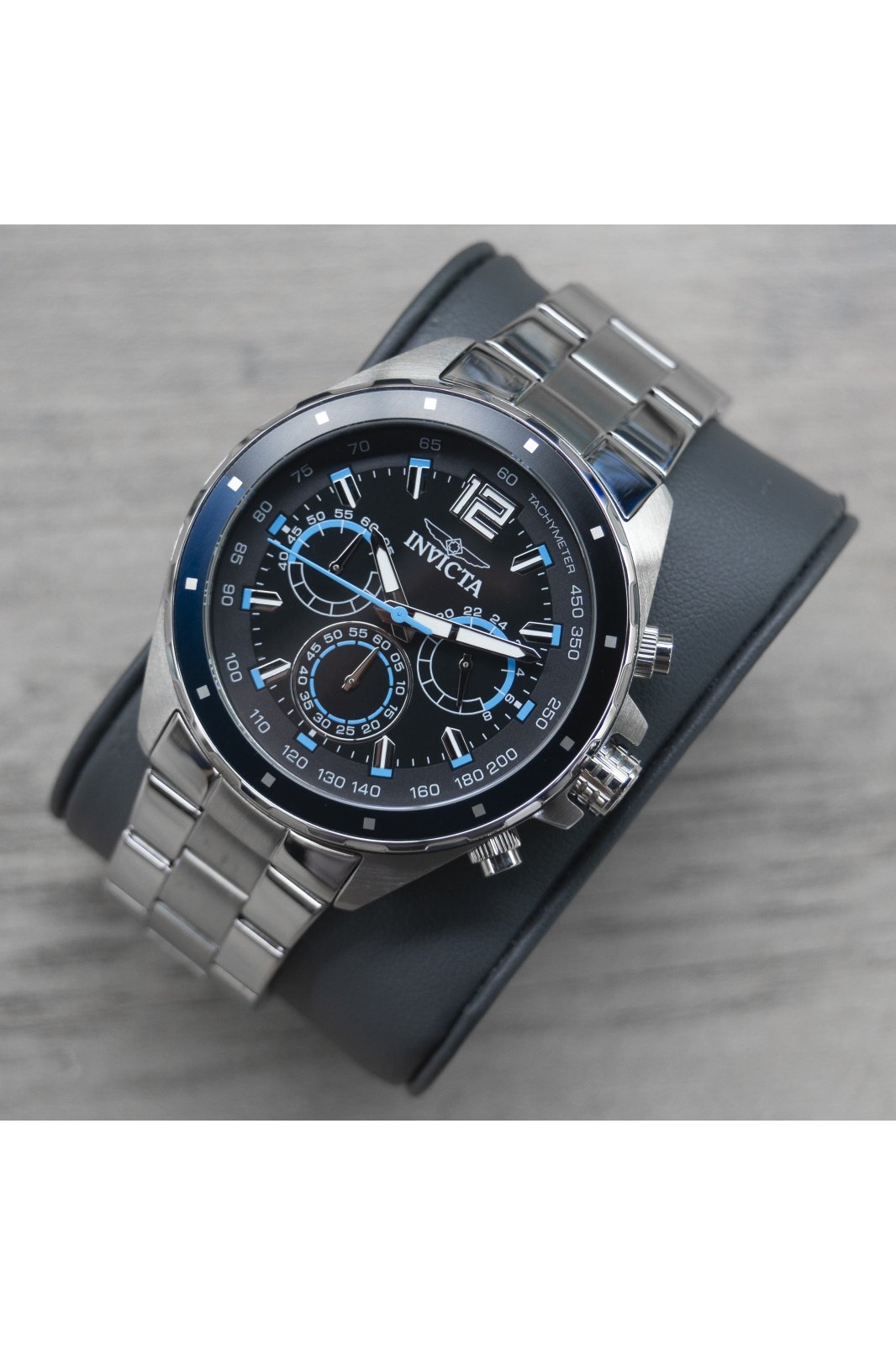 Invicta Speedway 49364 Men's Watch - Quartz Movement - Stainless Steel with Black Dial - 44 mm