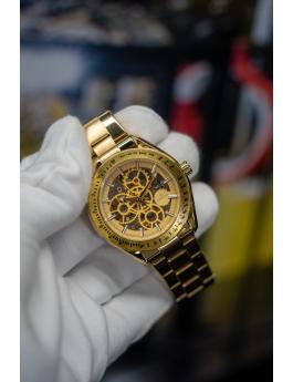 Invicta Objet D Art 49501 Zegarek męski - Mechanizm automatyczny - Stal nierdzewna ze złotą tarczą - 43 mm