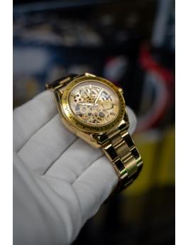 Invicta Objet D Art 49501 Zegarek męski - Mechanizm automatyczny - Stal nierdzewna ze złotą tarczą - 43 mm