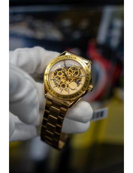 Invicta Objet D Art 49501 Zegarek męski - Mechanizm automatyczny - Stal nierdzewna ze złotą tarczą - 43 mm