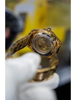 Invicta Objet D Art 49501 Zegarek męski - Mechanizm automatyczny - Stal nierdzewna ze złotą tarczą - 43 mm