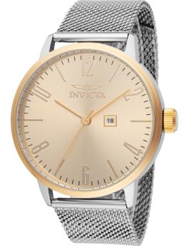 Invicta Specialty 48937 Reloj de Hombre - Movimiento de Cuarzo - Acero Inoxidable con Esfera Dorada - 44 mm