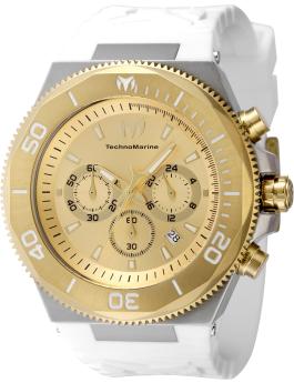 TechnoMarine Manta TM-224017 Reloj de Hombre - Movimiento de Cuarzo - Acero Inoxidable con Esfera Dorada - 49 mm