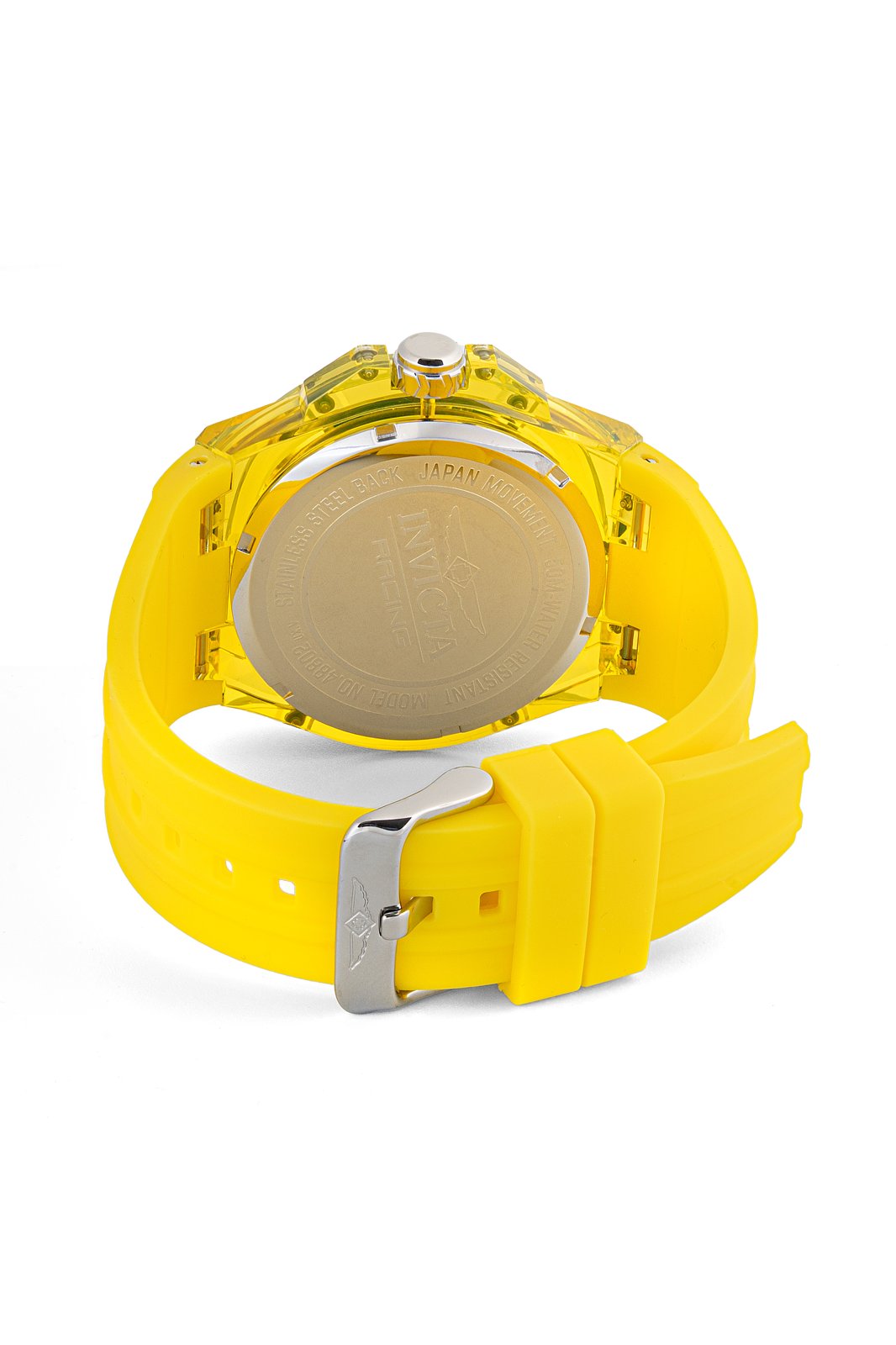 Invicta Racing 48802 Men's Watch - Quartz Movement - Plastic with Yellow Dial - 46 mm