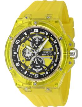 Invicta Racing 48802 Reloj para Hombre - Movimiento de Cuarzo - Plástico con Esfera Amarilla - 46 mm