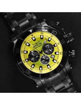 Invicta Coalition Forces 49229 Zegarek męski - Mechanizm kwarcowy - Stal nierdzewna z Żółtą Tarcza - 52 mm