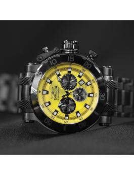 Invicta Coalition Forces 49229 Zegarek męski - Mechanizm kwarcowy - Stal nierdzewna z Żółtą Tarcza - 52 mm