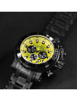 Invicta Coalition Forces 49229 Zegarek męski - Mechanizm kwarcowy - Stal nierdzewna z Żółtą Tarcza - 52 mm