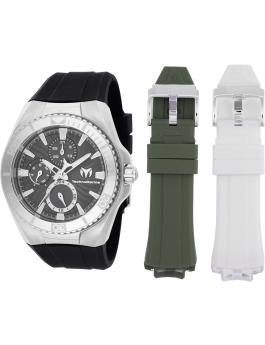 TechnoMarine Cruise TM-124017 Herren Uhr - Quartz Bewegung - Edelstahl mit Schwarzem Zifferblatt - 45 mm