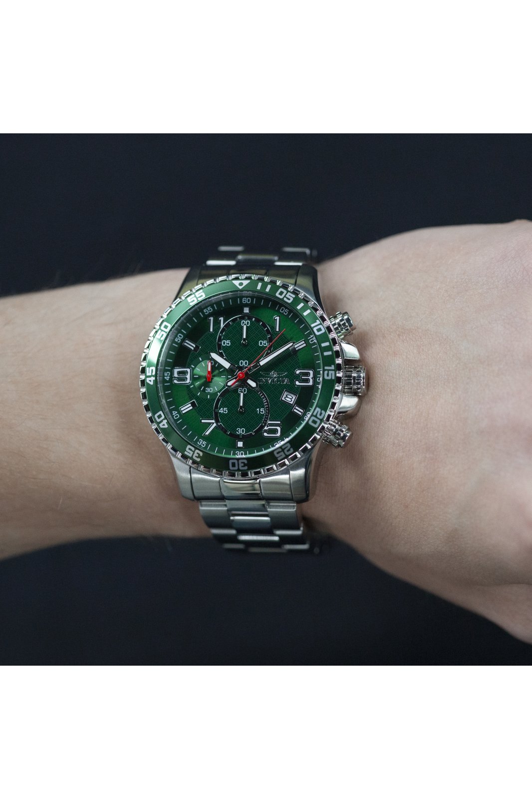 Invicta Specialty 49094 Férfi óra - Quartz szerkezet - Rozsdamentes acél zöld számlappal - 45 mm
